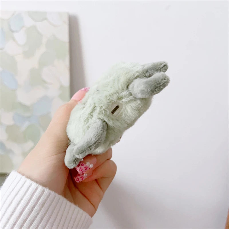 Cute Plush Monster AirPods Case – Fluffy Cartoon Cover