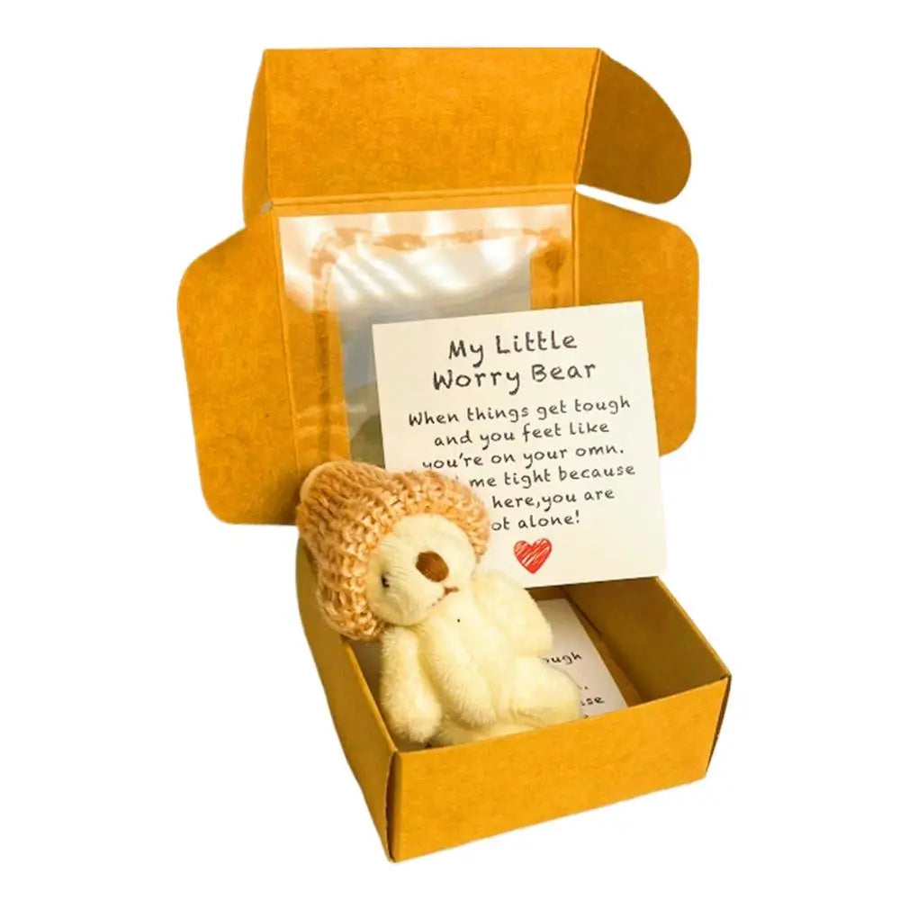 Pocket Worry Bear – Mini Plush Bear in a Box with Inspirational Card