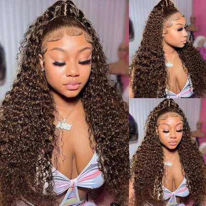 Chocolate Brown Deep Wave HD Lace Front Wig – 13x6, 180%/220%/250% Density