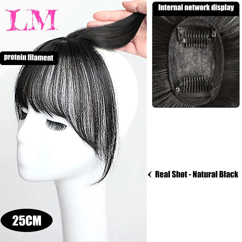 Clip-In Hair Topper with Bangs – Invisible Seamless Crown Coverage