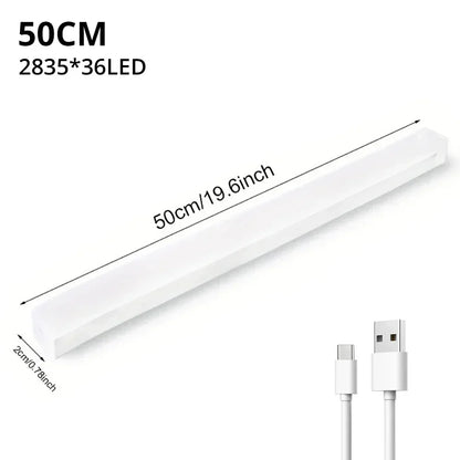 Motion Sensor LED Night Light Bar – Wireless USB Rechargeable Cabinet Lamp