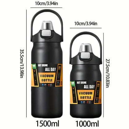 Large Capacity Vacuum Insulated Water Bottle – 800ml to 1500ml Stainless Steel Thermos