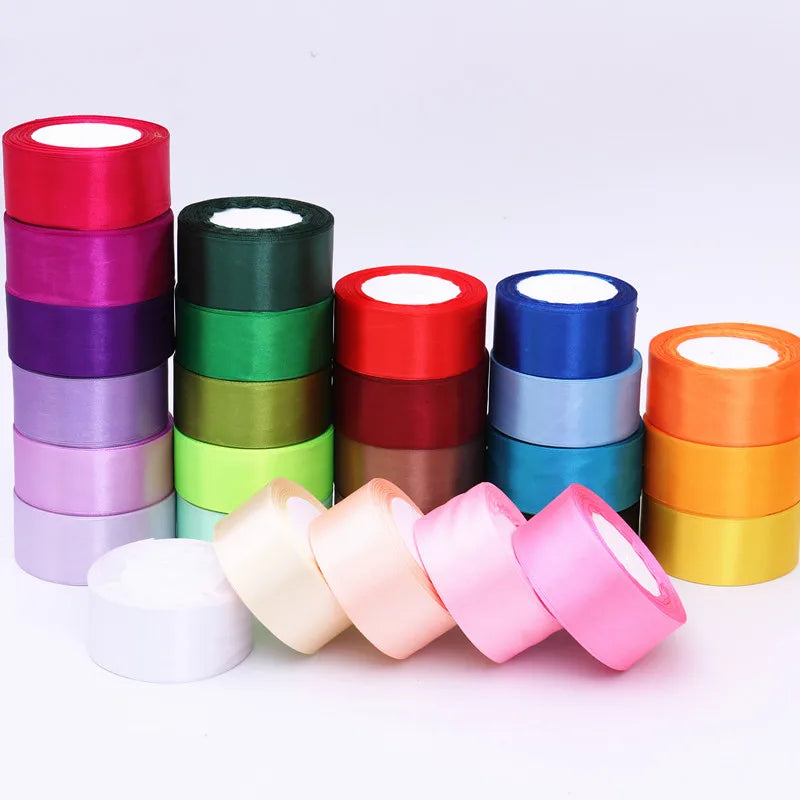 Silk Satin Ribbon – Multi-Size & Color for Wedding, Christmas & Party Decor