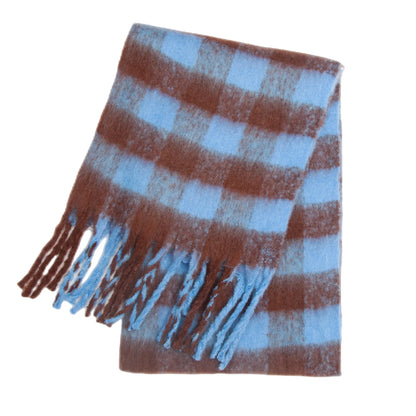 Women's Thick Winter Scarf – Colorblock Cashmere Shawl Wrap