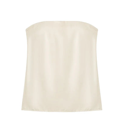 Women's Satin Wide-Leg Pants & Tube Top Set