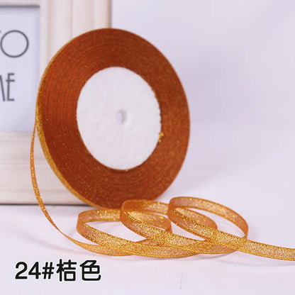 Glitter Satin Ribbon 6mm x 25 Yards – Wedding, Party & Gift Wrapping