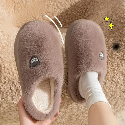 Memory Foam Plush Slippers – Cozy Non-Slip Winter House Shoes