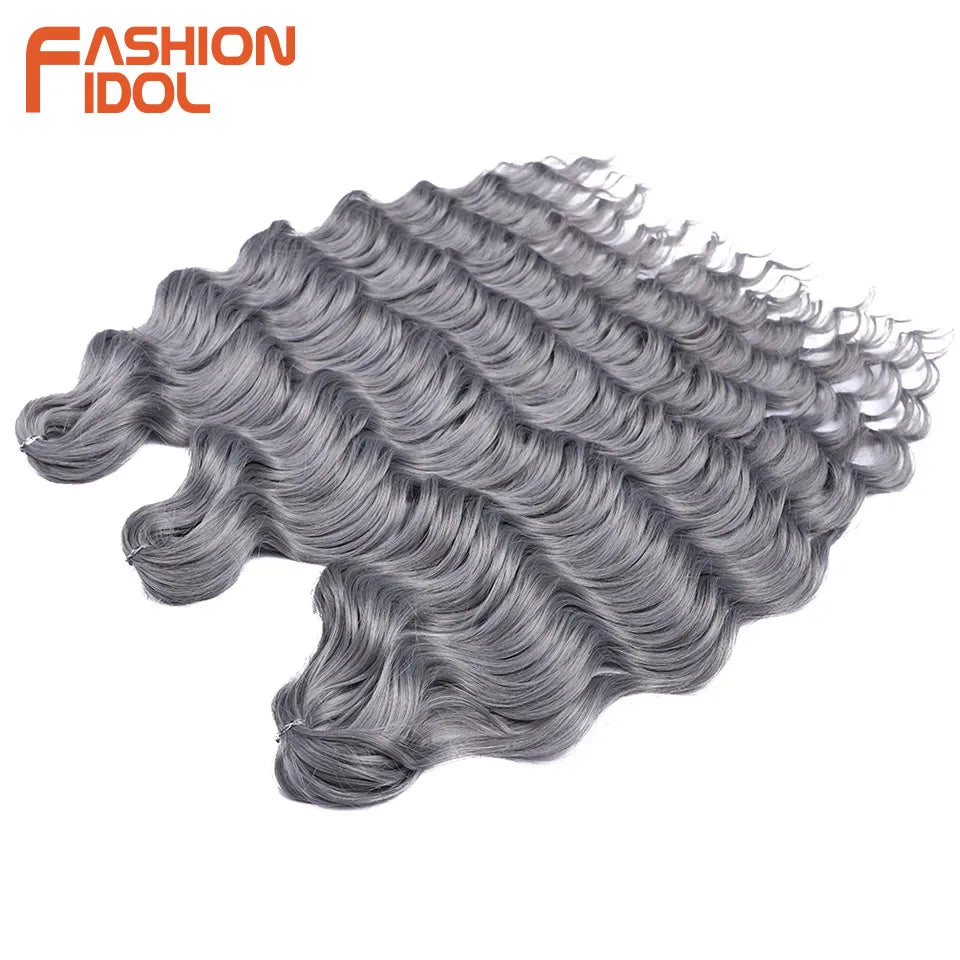 Deep Wave Braiding Hair Extensions 24 Inch – Synthetic Water Wave Crochet Hair