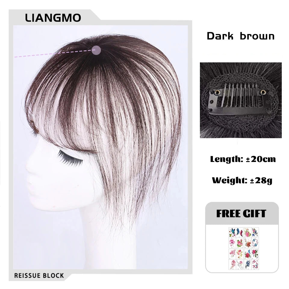 Clip-In Hair Topper with Bangs – Invisible Seamless Crown Coverage