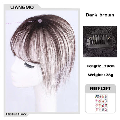 Clip-In Hair Topper with Bangs – Invisible Seamless Crown Coverage