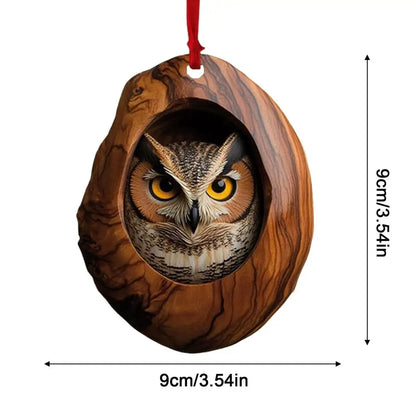 Animal Christmas Tree Ornament – Acrylic 2D Pendant (Owl, Bunny, Squirrel & More)