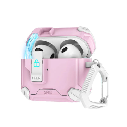 Magnetic Lock AirPods Case with Carabiner – Rugged Design