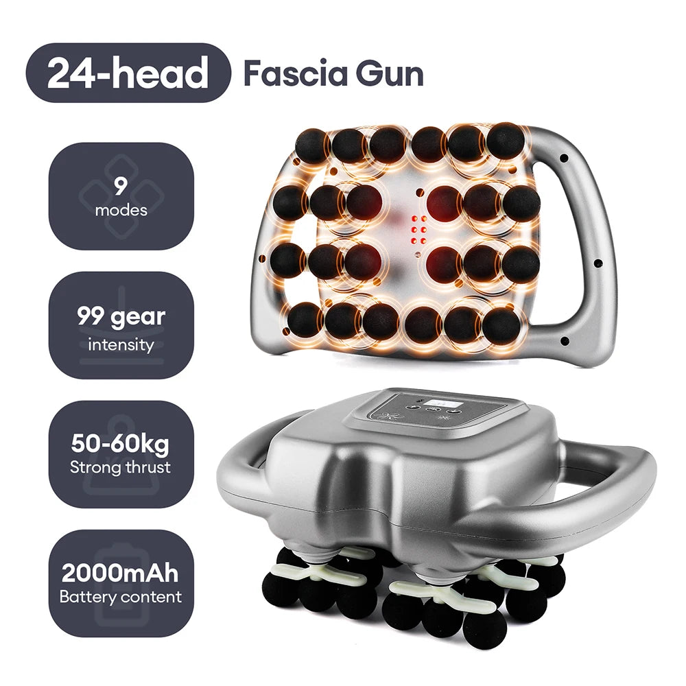 Fascia Gun Massager – Multi-Head High-Frequency Vibration