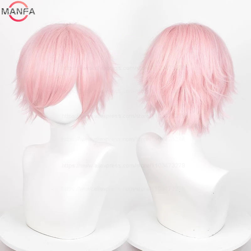 Short Straight Anime Cosplay Wig 30cm Multi-Color Unisex