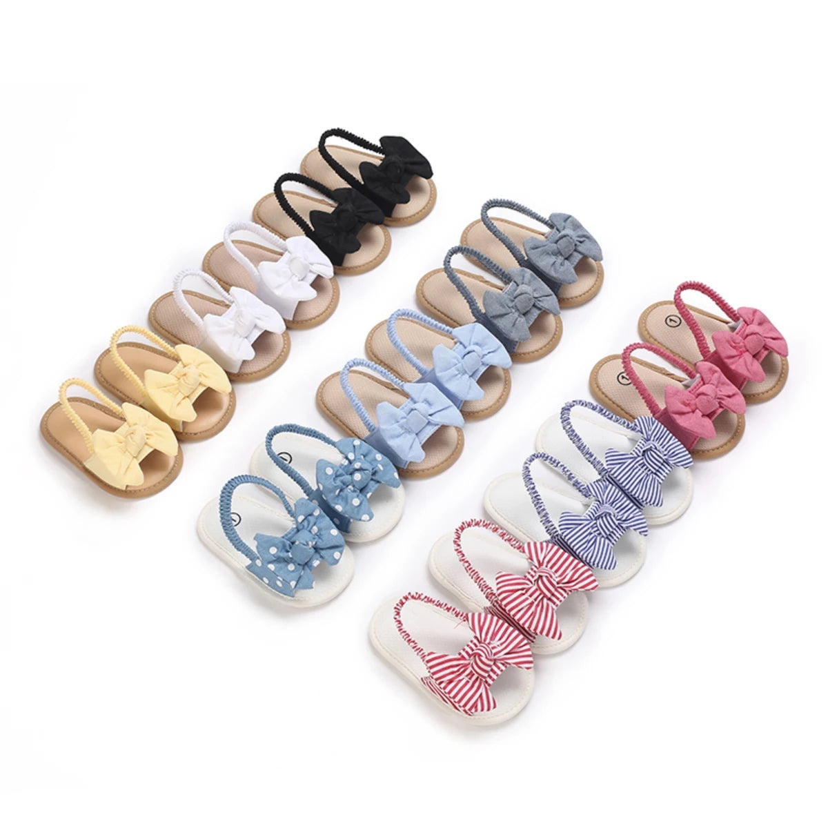 Baby Girl Bow Sandals Non-Slip Soft Sole Summer First Walker Shoes