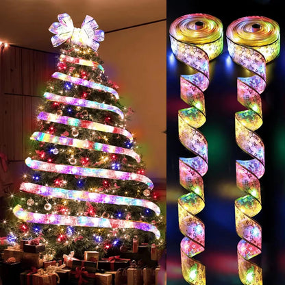 Christmas Ribbon Fairy Lights with LEDs – 1m to 10m Xmas Tree Decor