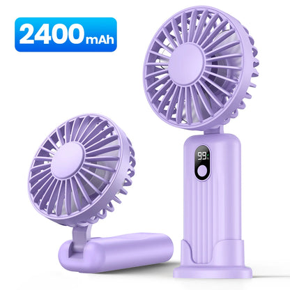 Portable Mini Fan 3-in-1 USB Rechargeable – Handheld, Neck & Desktop Stand Fan