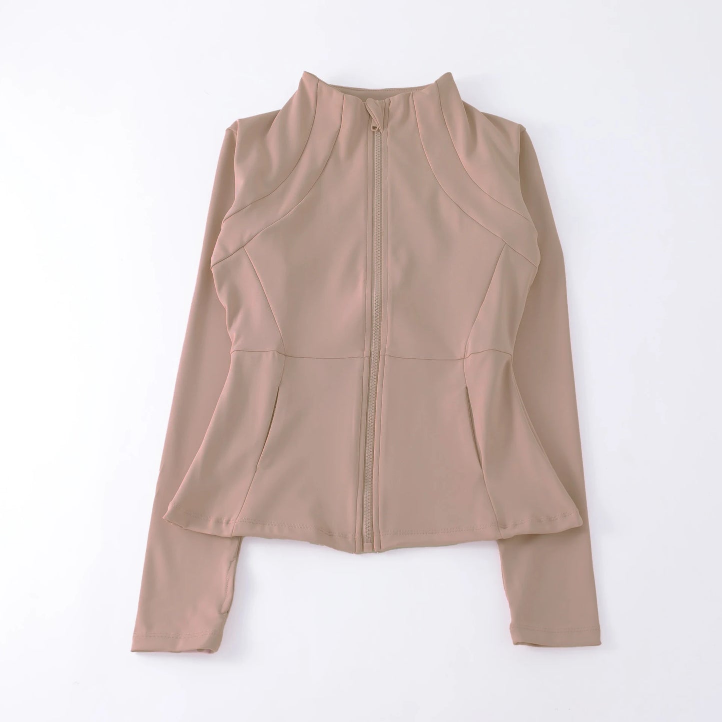 Women's Zip-Up Athletic Jacket – Slim Fit Running Sports Coat