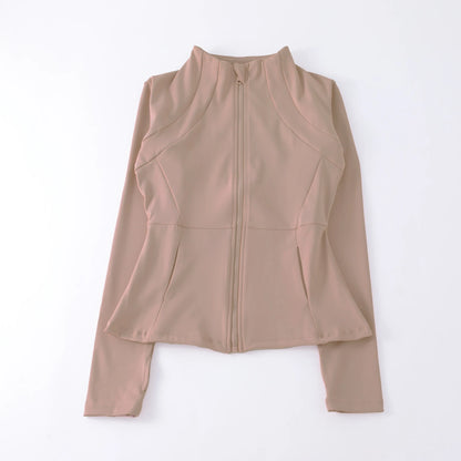 Women's Zip-Up Athletic Jacket – Slim Fit Running Sports Coat