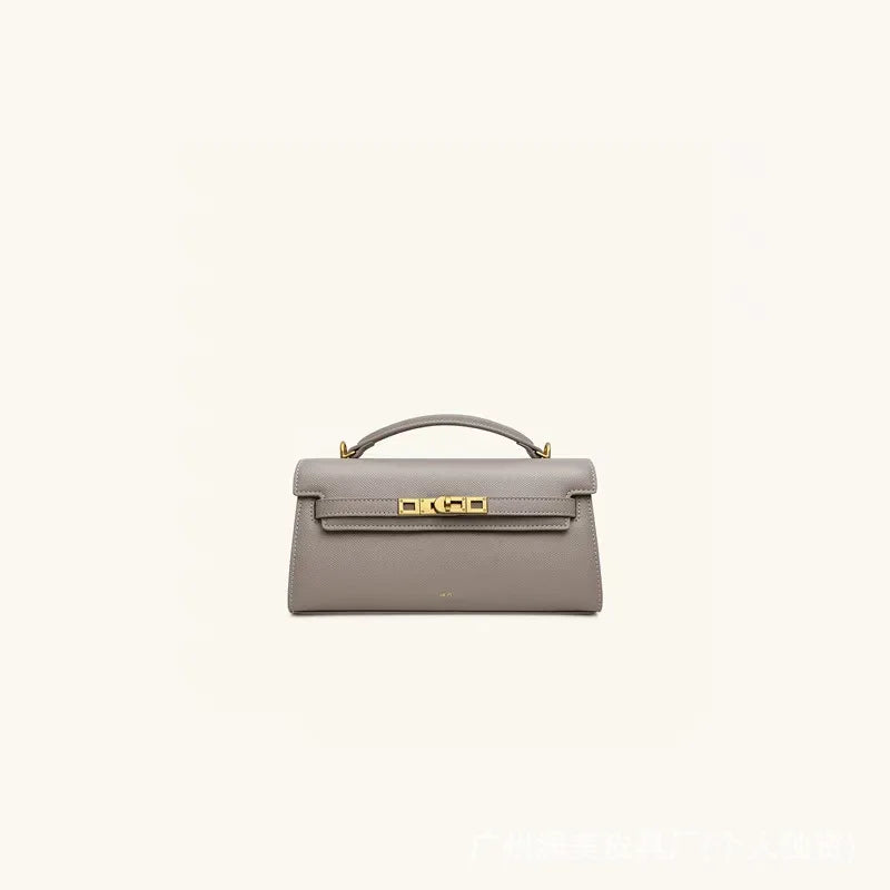 Crocodile Pattern Top Handle Clutch Bag