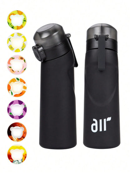 Portable Air Water Bottle with Straw and Flavor Pod