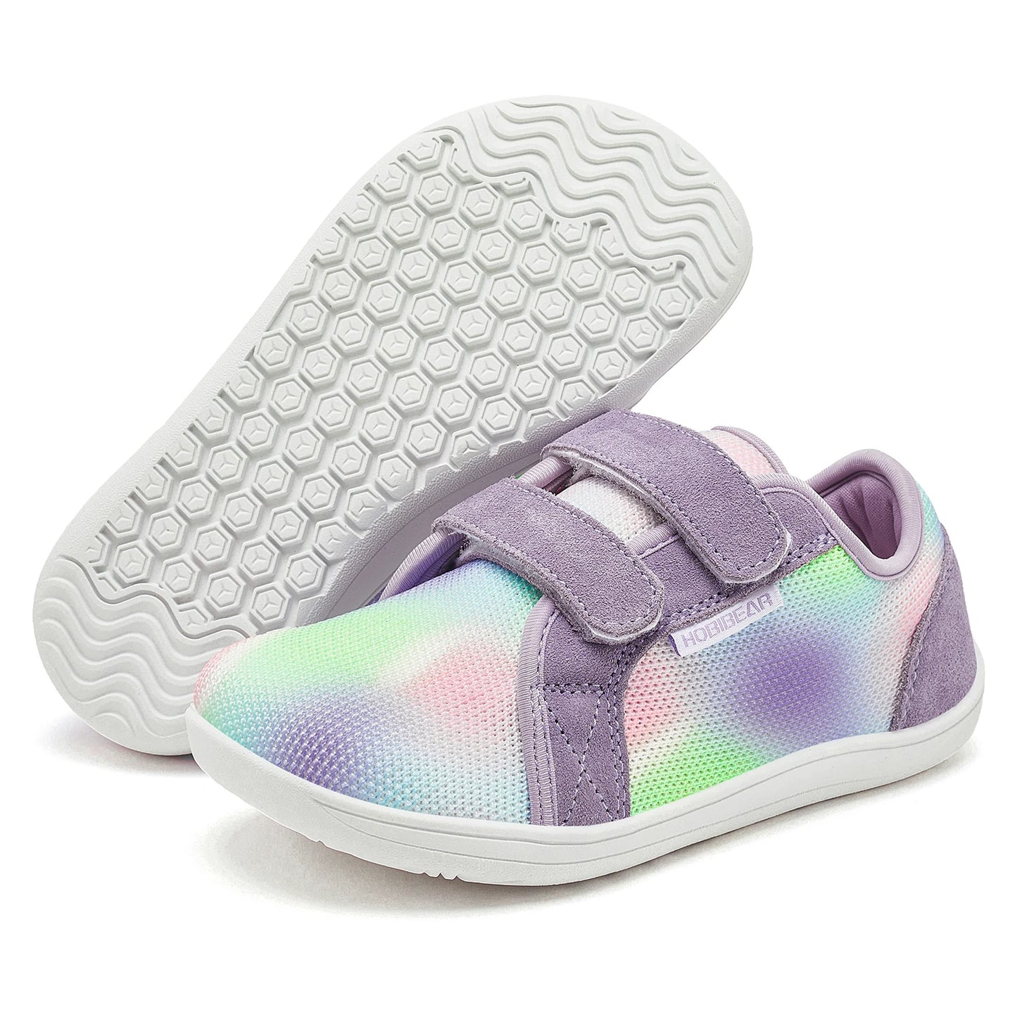 Kids Barefoot Sneakers Wide Toe Mesh Shoes with Hook & Loop Strap