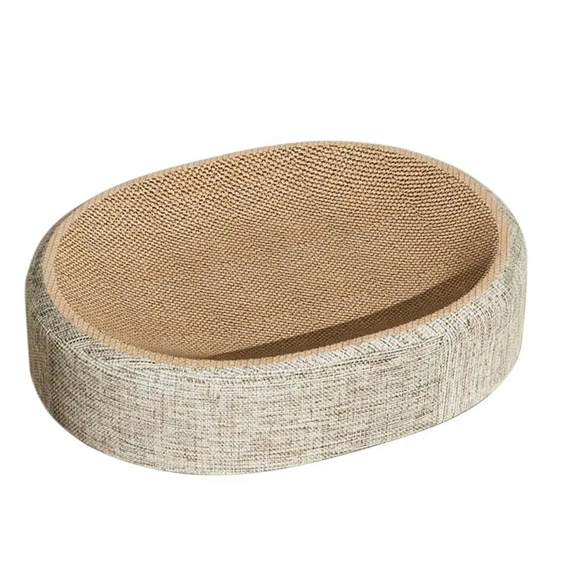 Oval Sisal Cat Scratcher Bed – 2-in-1 Scratching Pad & Sleeping Mat