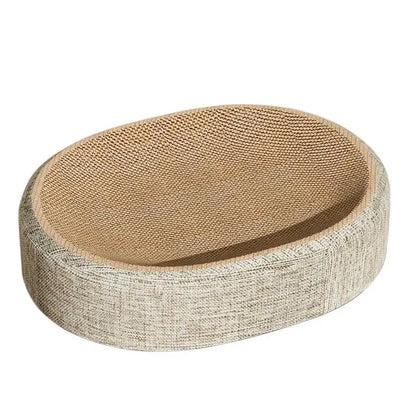 Oval Sisal Cat Scratcher Bed – 2-in-1 Scratching Pad & Sleeping Mat