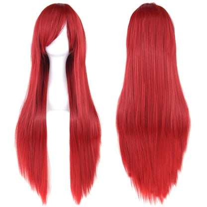 80cm Long Synthetic Cosplay Wig – Straight Hair, 36 Colors