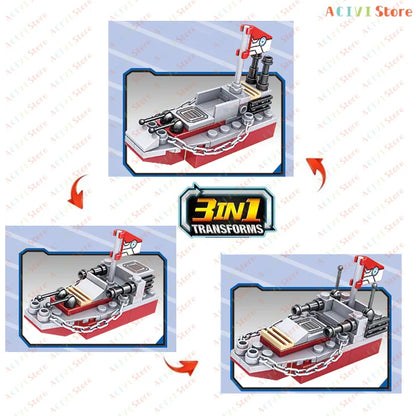 Military Building Blocks Set – Tank, Warship, Plane & Army Models