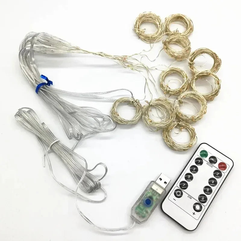 LED Curtain Fairy Lights with Remote Control – USB, Multiple Sizes & Colors
