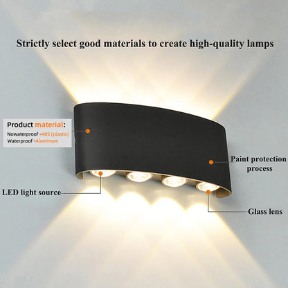 LED Wall Sconce Up Down Light – Modern Indoor Outdoor Wall Lamp