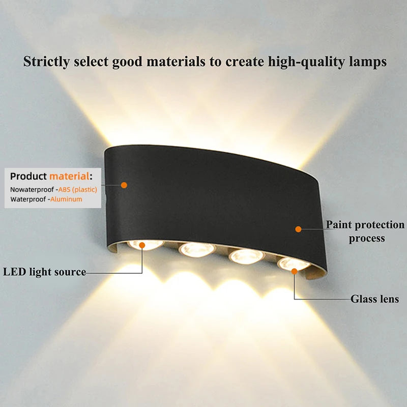 LED Wall Sconce Modern Up Down Indoor Outdoor Light Fixture