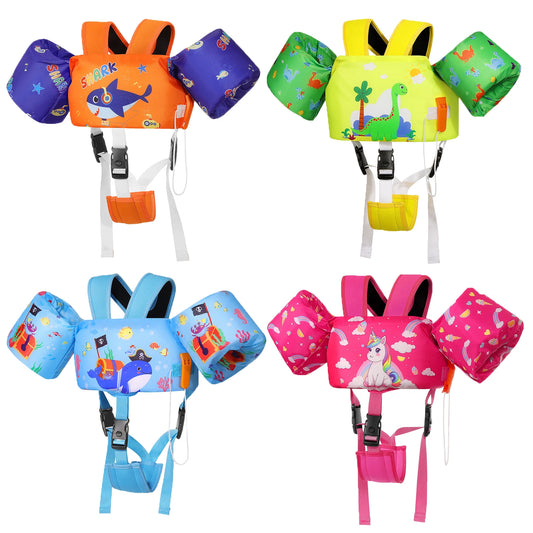Kids Swim Vest Toddler Floatie Jacket with Arm Bands & Adjustable Straps