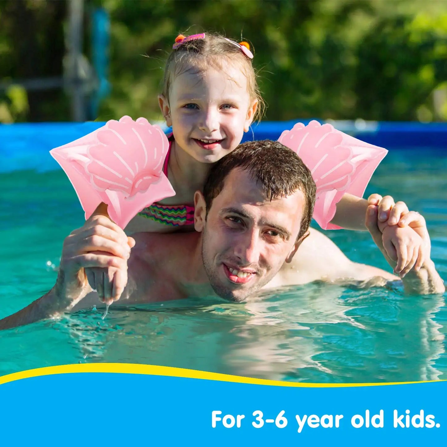 Inflatable Swim Arm Bands Kids Pool Floaties with 3D Design
