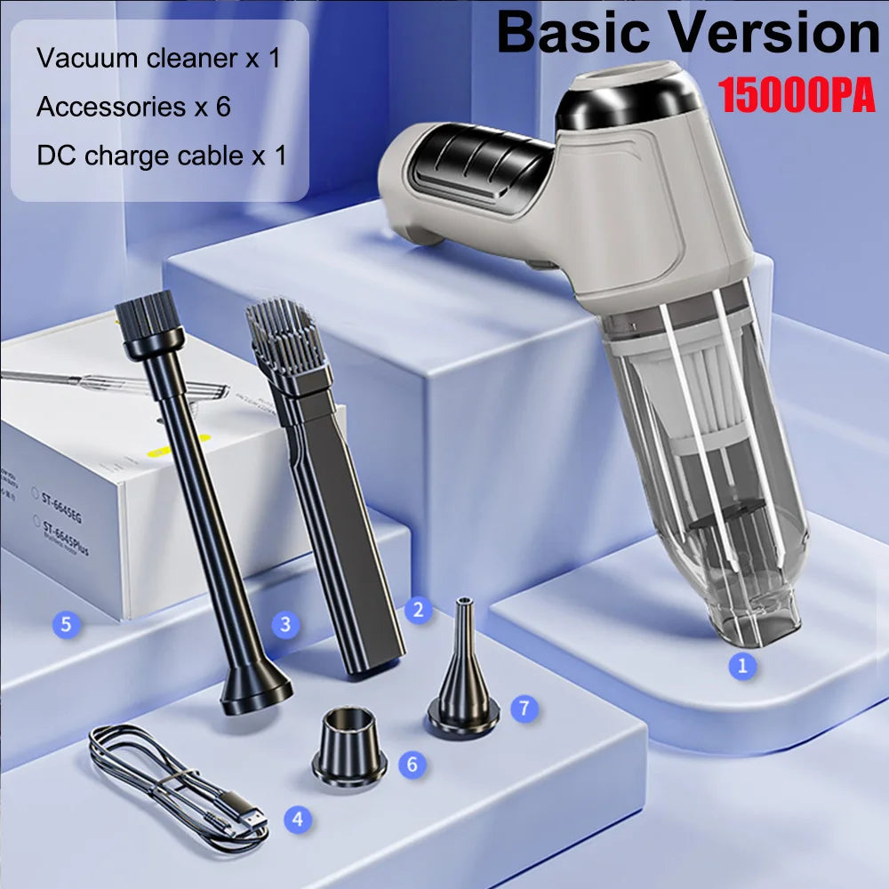 Handheld Wireless Car Vacuum Cleaner 95000Pa 2-in-1 Blower & Home Use