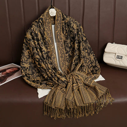 Paisley Print Cashmere Pashmina Shawl for Women – Warm Winter Wrap