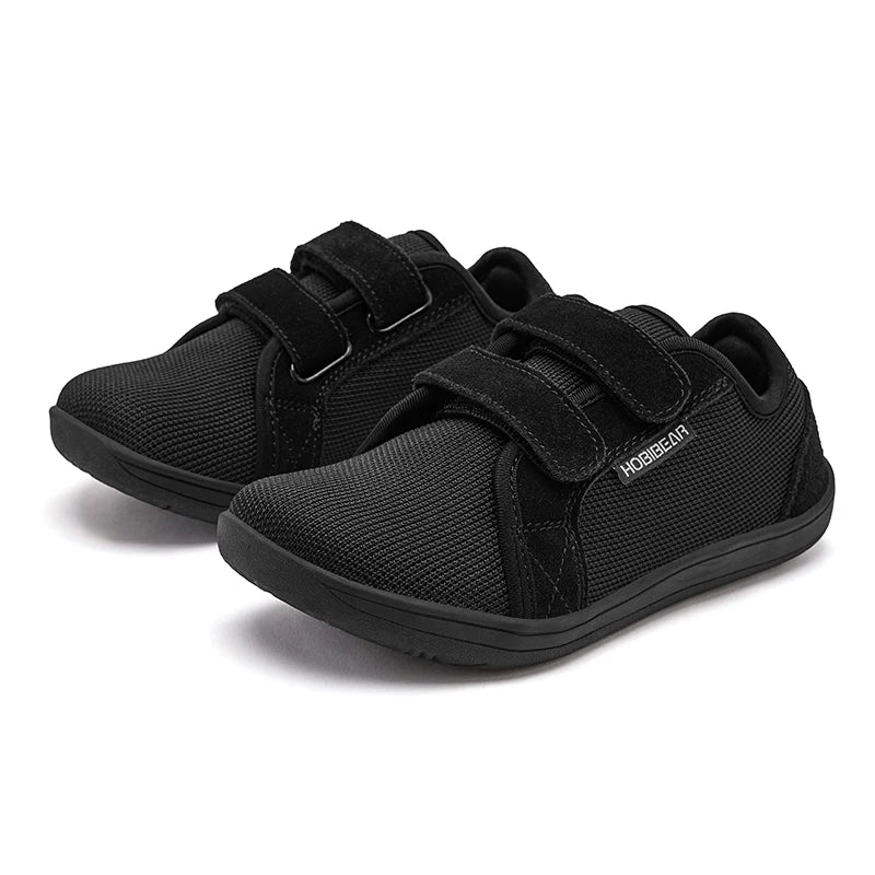 Kids Barefoot Sneakers Wide Toe Mesh Shoes with Hook & Loop Strap