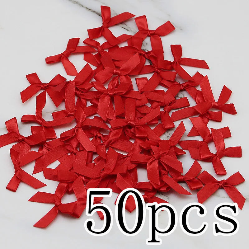 Satin Ribbon Bows 50pcs for DIY Crafts & Gift Wrapping
