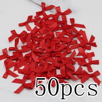 Satin Ribbon Bows 50pcs for DIY Crafts & Gift Wrapping