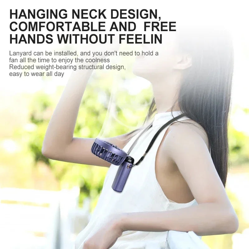 Handheld Mini Fan Foldable 5-Speed USB Rechargeable with Phone Stand & LED Display