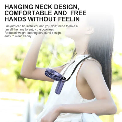 Handheld Mini Fan Foldable 5-Speed USB Rechargeable with Phone Stand & LED Display