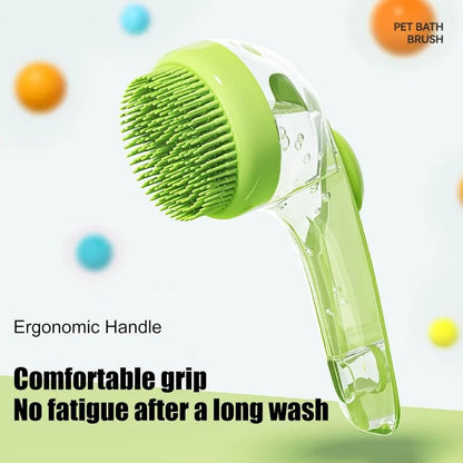 Pet Bath Massage Brush for Dogs & Cats – Soft Silicone Grooming Tool