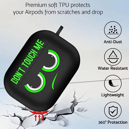 "Don't Touch My Pods" AirPods Case – Silicone Cover with Carabiner
