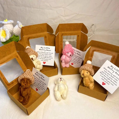 Pocket Worry Bear – Mini Plush Bear in a Box with Inspirational Card