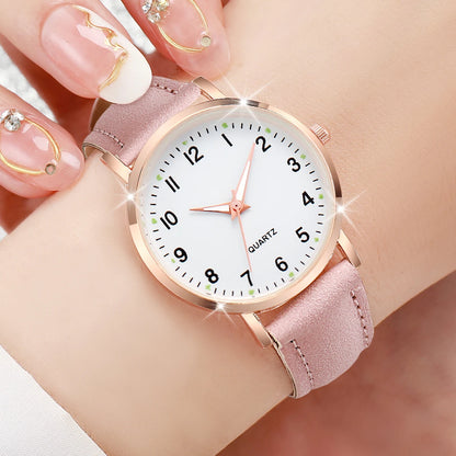 Women's Quartz Watch Leather Band Casual Arabic Dial