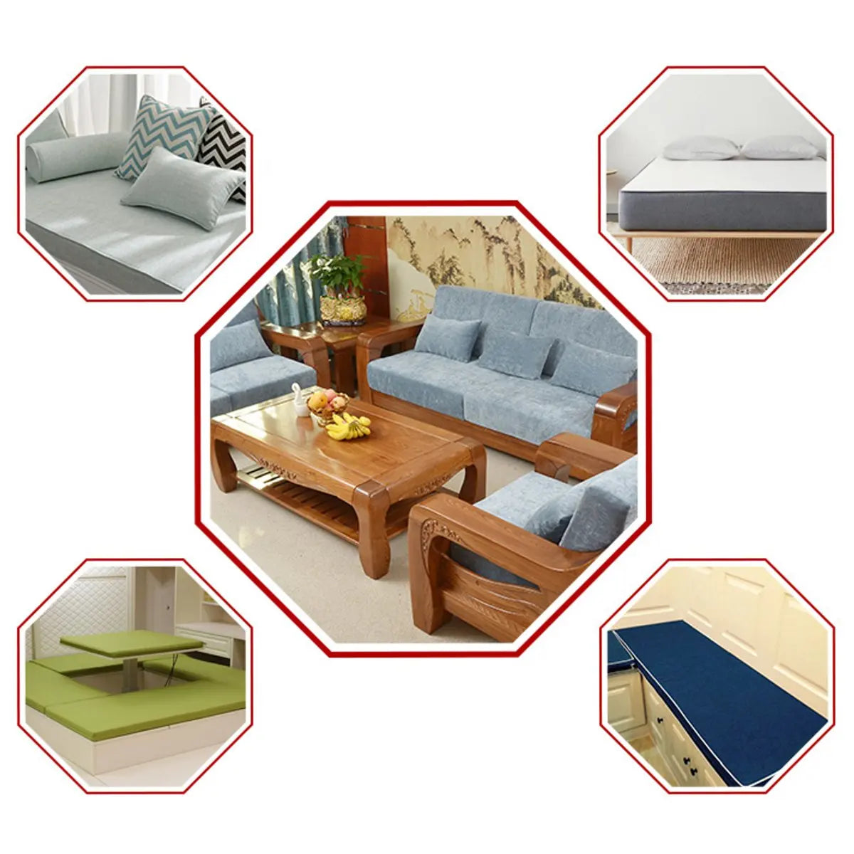 High-Density Foam Seat Cushion Sheet – Square Upholstery Replacement Pad