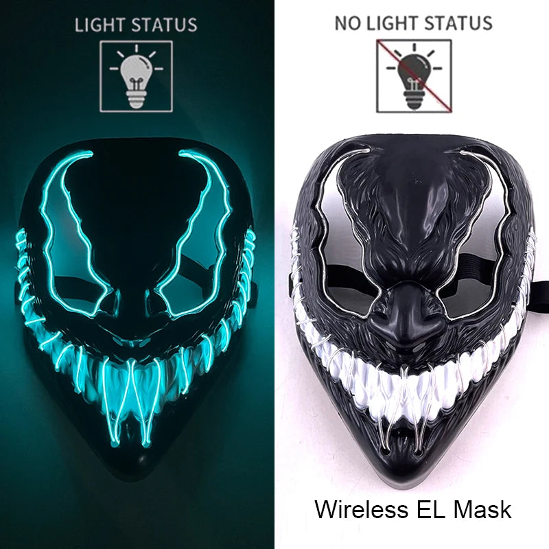 LED Purge Mask – Neon Glow Halloween Cosplay Mask