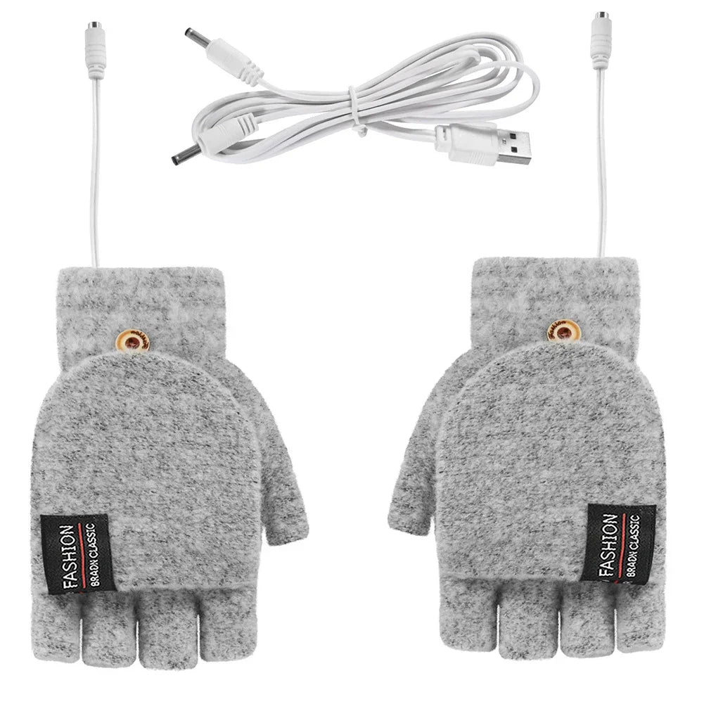 USB Heated Gloves – Electric Heating Hand Warmer for Typing & Skiing