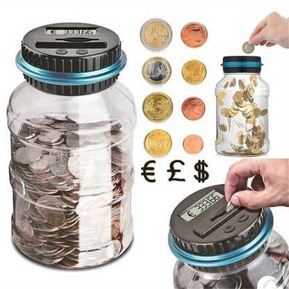 Digital Coin Counter Piggy Bank – Large Clear Savings Jar